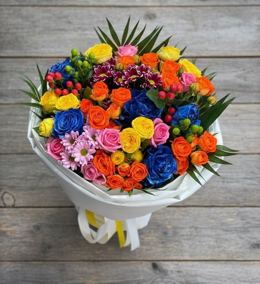 Букет цветов из: Розы и Хризантемы в Тавде