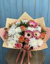 Букет цветов из:  Розы, Герберы и Хризантемы #REPLACE_PRED# Тавде
