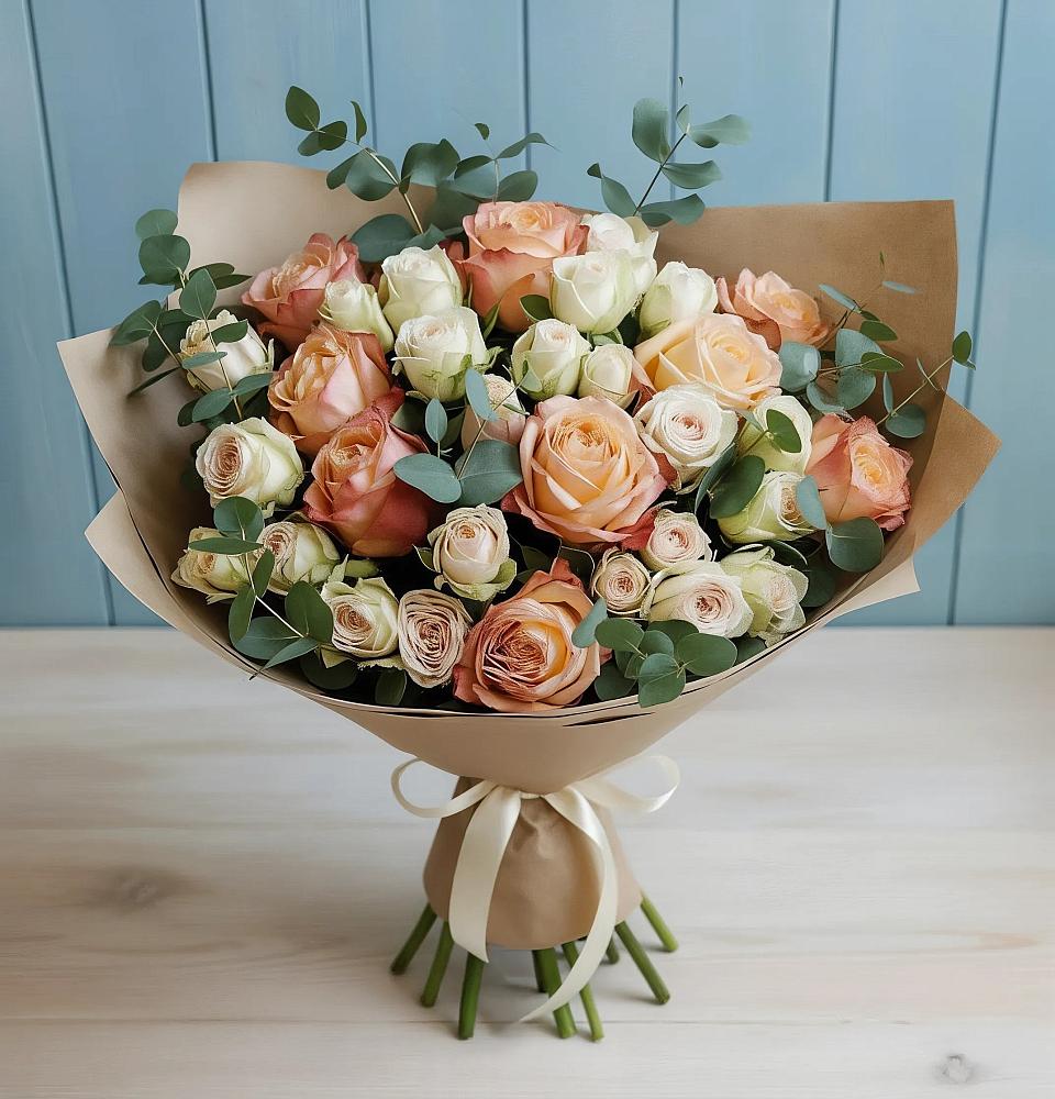 Букет цветов из: Альстромерии и Розы в Тавде