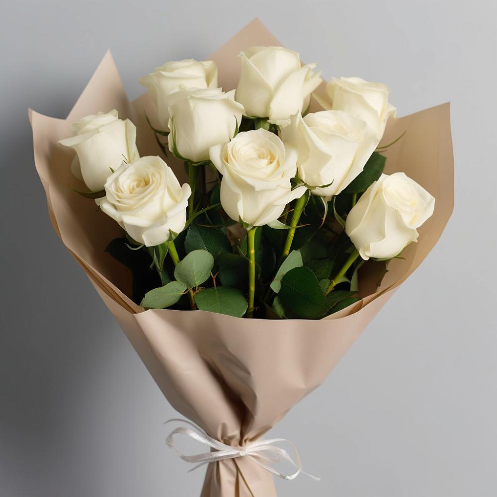Букет 9 Белых роз Эдлесс Лав в Тавде