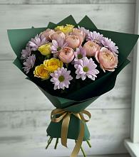 Букет цветов из:  Хризантемы и Розы в Тавде