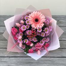 Букет цветов из:  Розы, Герберы и Хризантемы #REPLACE_PRED# Тавде