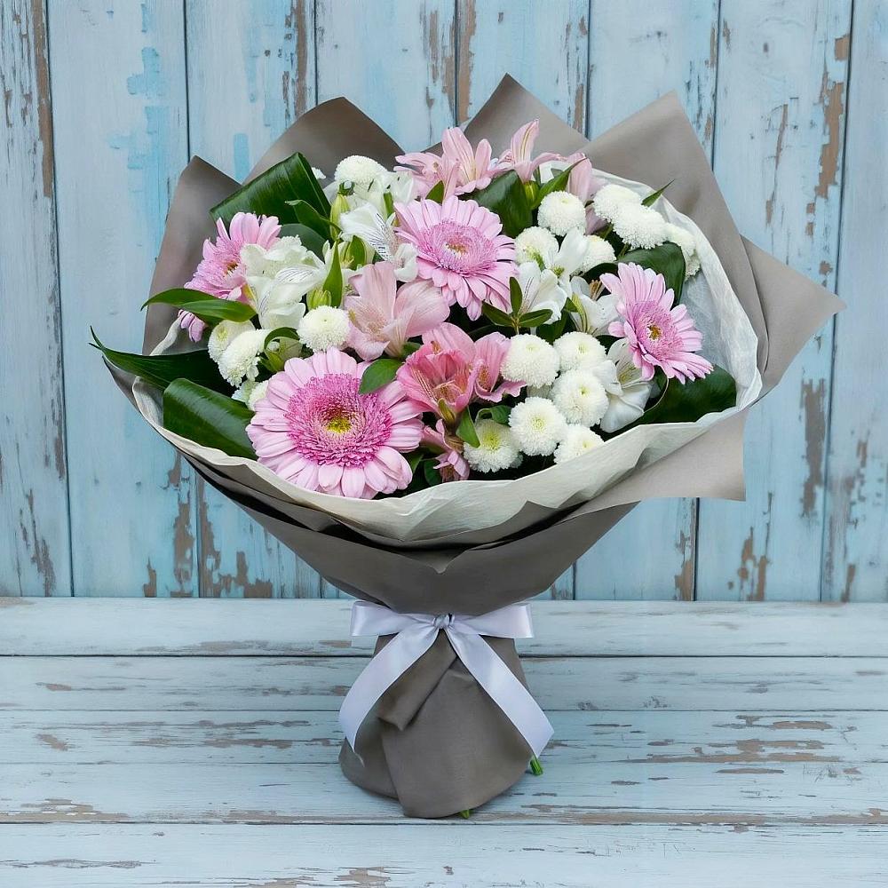 Букет цветов из: Герберы, Альстромерии и Хризантемы в Тавде