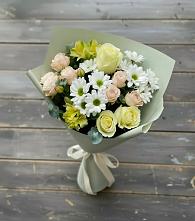 Букет цветов из:  Альстромерии, Розы и Хризантемы в Тавде